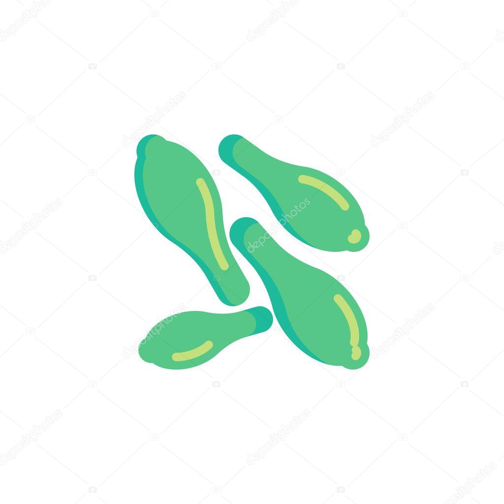Botulism bacteria flat icon, vector sign, botulism virus colorful pictogram isolated on white. Symbol, logo illustration. Flat style design