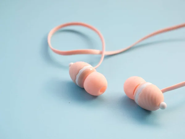 Vista Cerca Auriculares Rosados Tonos Dulces — Foto de Stock