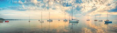 Morning sea - panoramic view  clipart