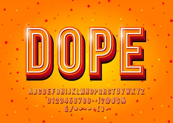 Moderne 3D-Anzeige Schriftart, Alphabet, Buchstaben und Zahlen. Vektor — Stockvektor