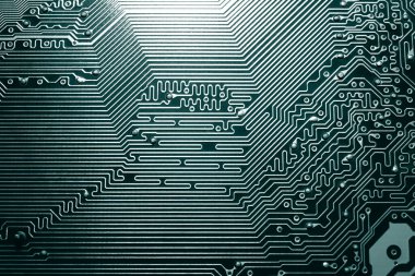 Devre kartı. Elektronik bilgisayar donanım teknolojisi bileşenleri. Anakart dijital bilim grunge arkaplanı.