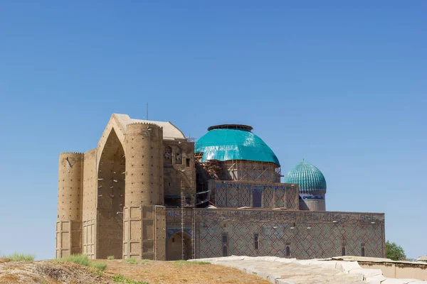 Středověké Mauzoleum Khoja Ahmed Yasawi Městě Turkestán Jižním Kazachstánu Střední — Stock fotografie