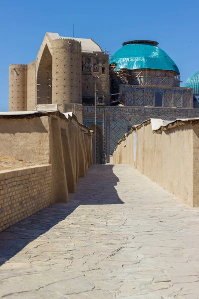 Středověké Mauzoleum Khoja Ahmed Yasawi Městě Turkestán Jižním Kazachstánu Střední — Stock fotografie