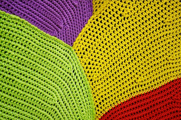 Haak Patroon Een Close Van Een Eenvoudige Kleurrijke Breipatroon Voor — Stockfoto