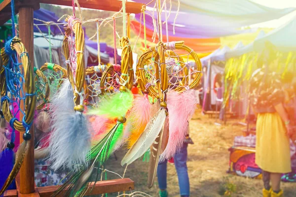 Attrape Rêves Sur Marché Artisanal Artisanal Plein Air — Photo