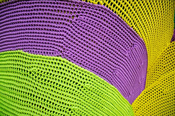 Padrão Crochê Close Padrão Tricô Colorido Simples Para Fundo — Fotografia de Stock