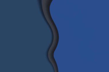 Kağıt oyma sanatsal soyut dalgalar arka plan. Koyu mavi renkler tasarım şablonu. 3d kağıt katmanları