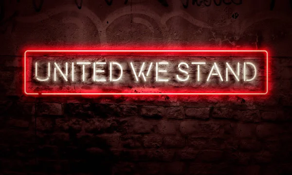 Unity Conceptual Art Neon Sign Pandemia Kryzysowa Patriotyczna — Zdjęcie stockowe