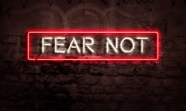 Korku. Tuğla duvardaki neon gaz tabelası değil.