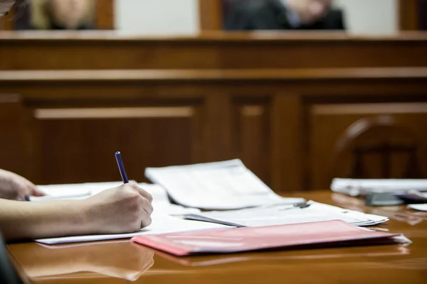 trial in the courtroom of the Russian court