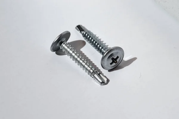 Self tapping screw threaded rod hardened cement steel — ストック写真