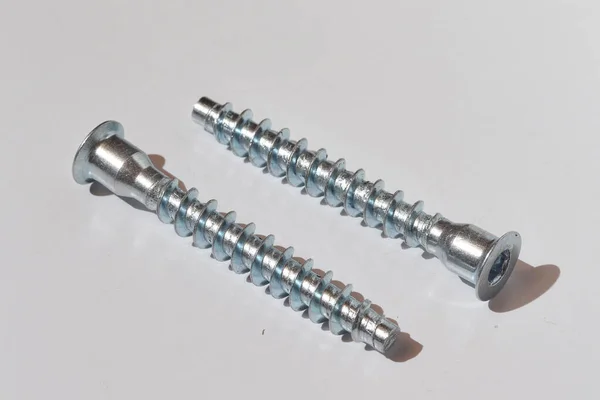 Self tapping screw threaded rod hardened cement steel — Stock Photo, Image