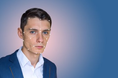 Biyometrik doğrulama adam yüz tanıma