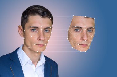 Biyometrik doğrulama adam yüz tanıma