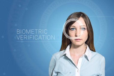 Biyometrik doğrulama kadın yüz tanıma teknolojisi, yüksek teknoloji