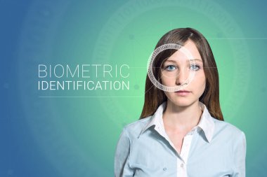 Biyometrik doğrulama kadın yüz tanıma teknolojisi, yüksek teknoloji