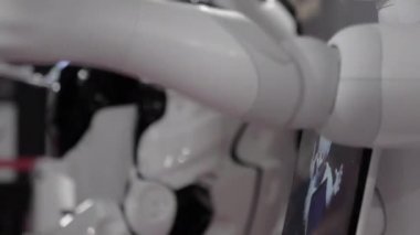 Humanoid robot dance. Dancing robot performance.
