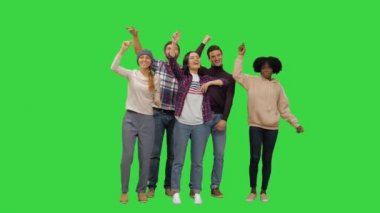 Konserdeki arkadaşlar Yeşil Ekran 'da eğleniyorlar, Chroma Key.