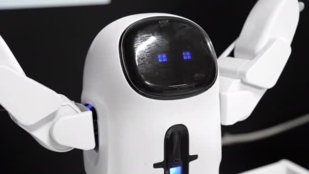 Cyborg Robotergesicht. Wissenschaftliches Robotergesicht. — Stockvideo