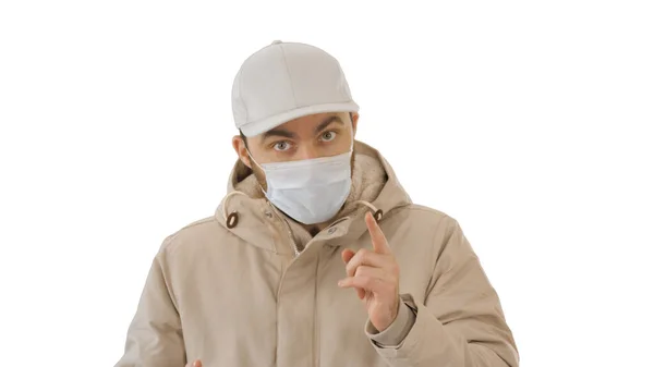 Protección contra el Coronavirus Joven hipster con máscara protectora —  Fotos de Stock