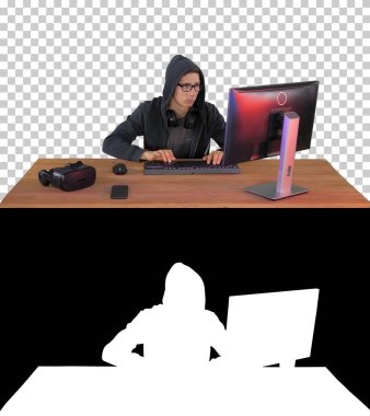 Hacker, hemen bilgisayarda yazıyor, Alpha Channel.