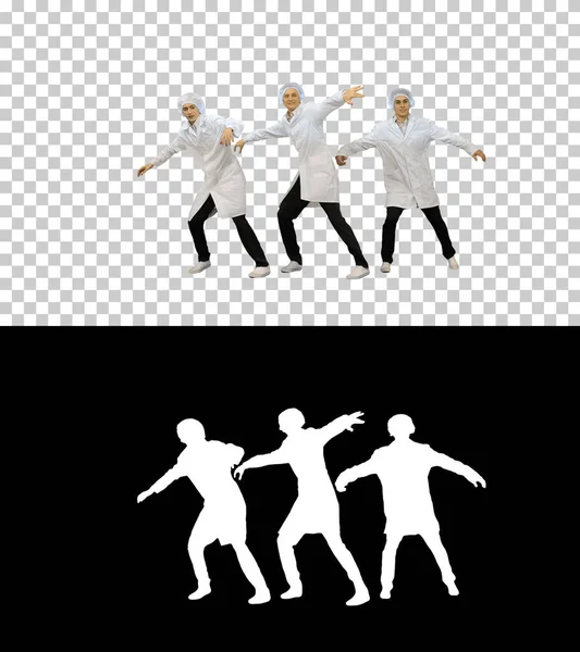 Unga män läkare dansar break dance, Alpha Channel — Stockfoto