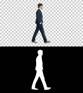 Yakışıklı iş adamı elleri ceplerinde yürüyor, Alpha C