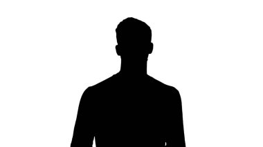 Antiviral maskeli Siluet Öğrencisi.