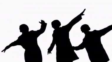 Üç gülümseyen doktordan oluşan Siluet Grubu.