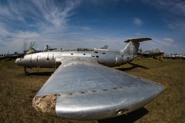 Cementerio Aviones Militares Ucrania Oriental — Foto de Stock