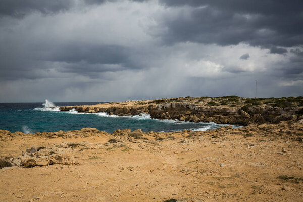 Coast of cyprus in winter