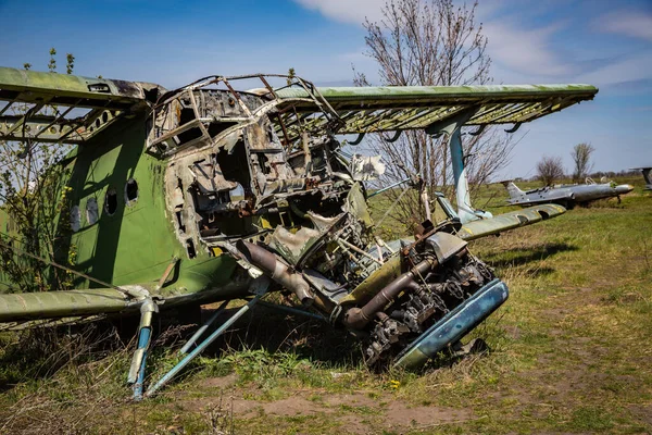 Cementerio Aviones Militares Ucrania Oriental — Foto de Stock
