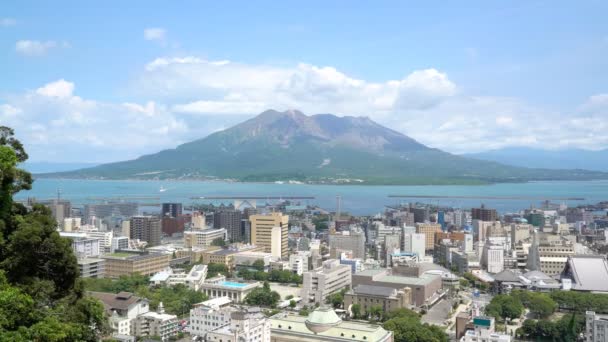 Zeitraffer von Sakurajima in der Präfektur Kagoshima in Japan — Stockvideo