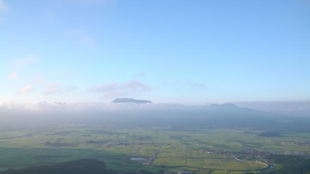 Paisaje de la zona de Aso desde Daikanbo en Japón — Vídeos de Stock