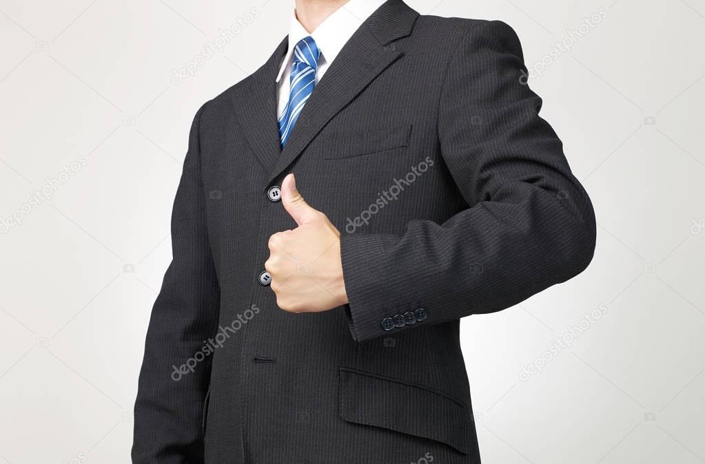 businessman thumbs up gesture