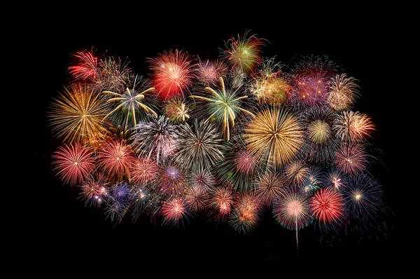 The fireworks in the night sky — Stock Photo, Image