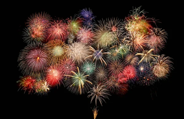 The fireworks in the night sky — Stock Photo, Image