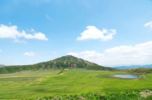Krajobraz Kusasenri, obszar Aso w Japonii Obrazy Stockowe bez tantiem