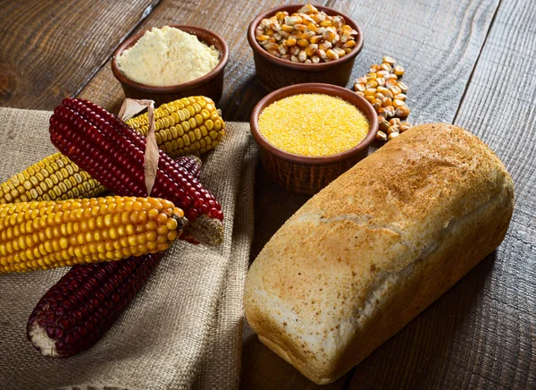Thre ingredientes de milho — Fotografia de Stock