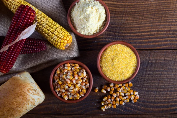 Thrê maïs ingrediënten — Stockfoto