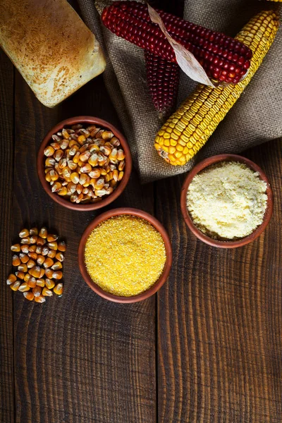 Thrê maïs ingrediënten — Stockfoto