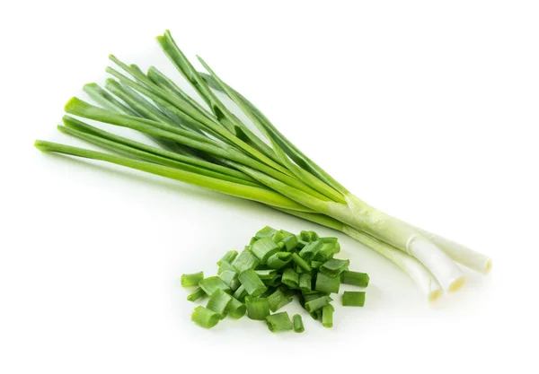 Нарезанный зеленый лук — стоковое фото