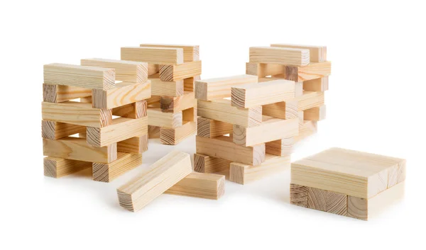 Wooden blocks on white — Stock Photo, Image