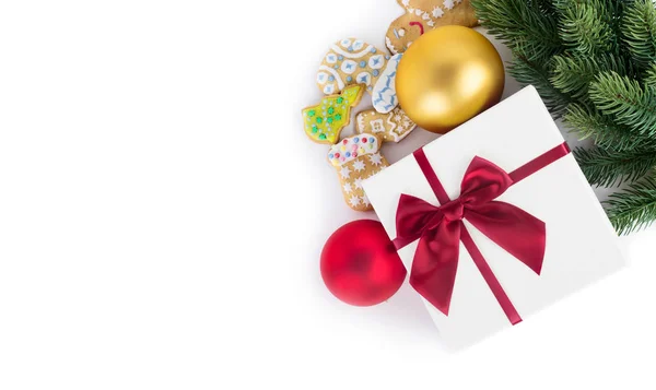 Christmas background with gift box — Stock Photo, Image