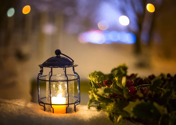Art hóesés karácsony lámpa — Stock Fotó