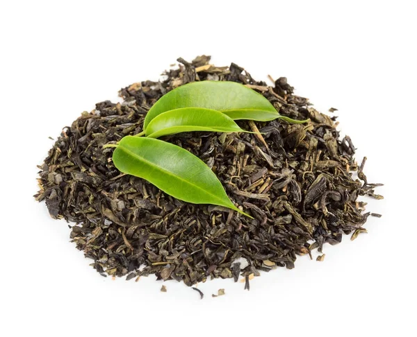 Zöld és fekete tea levelek — Stock Fotó