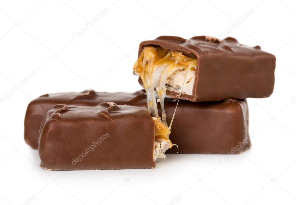 Closeup of broken chocolate bar