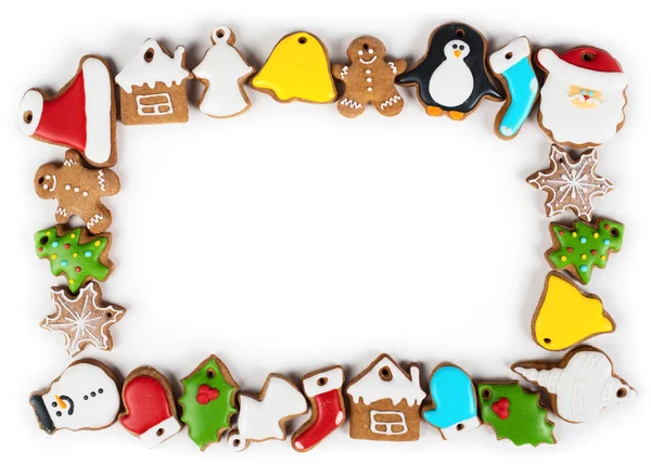 Chistmas frame made from gingerbread — Stock Photo, Image