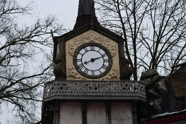 Horloges Modernes Sont Installés Sur Une Des Places Ville Pour — Photo