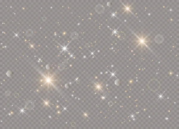 Звезды Свечения Векторные Блики Прозрачном Фоне Рождественская Абстракция Искрометные Частицы — стоковый вектор